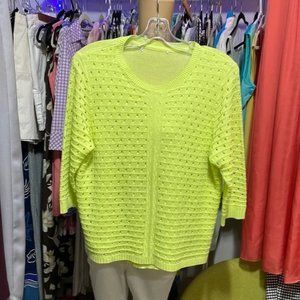 3/4 sleeve length Citrine Green Sweater